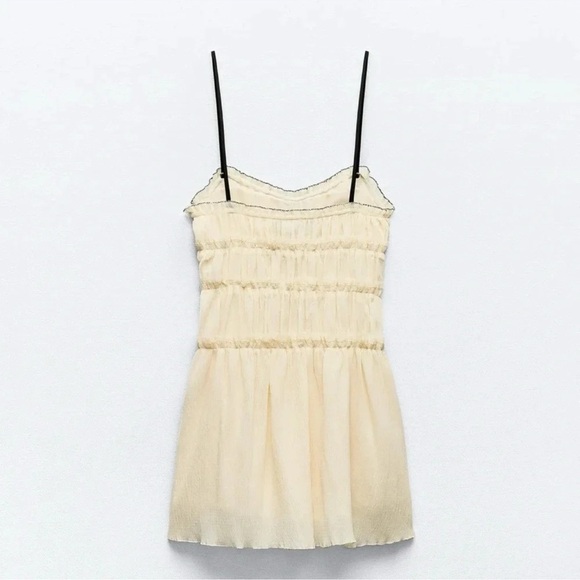 ZARA LITTLE BOW TEXTURED DRESS - Picture 7 of 8